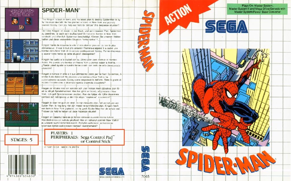 SPIDERMAN  - Sega Master System (1) video game collectible - Main Image 2
