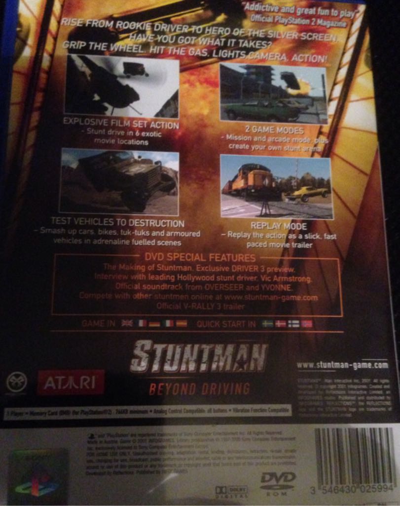 Stuntman - Sony PlayStation 2 (PS2) (Atari - 1) video game collectible [Barcode 3546430025994] - Main Image 2