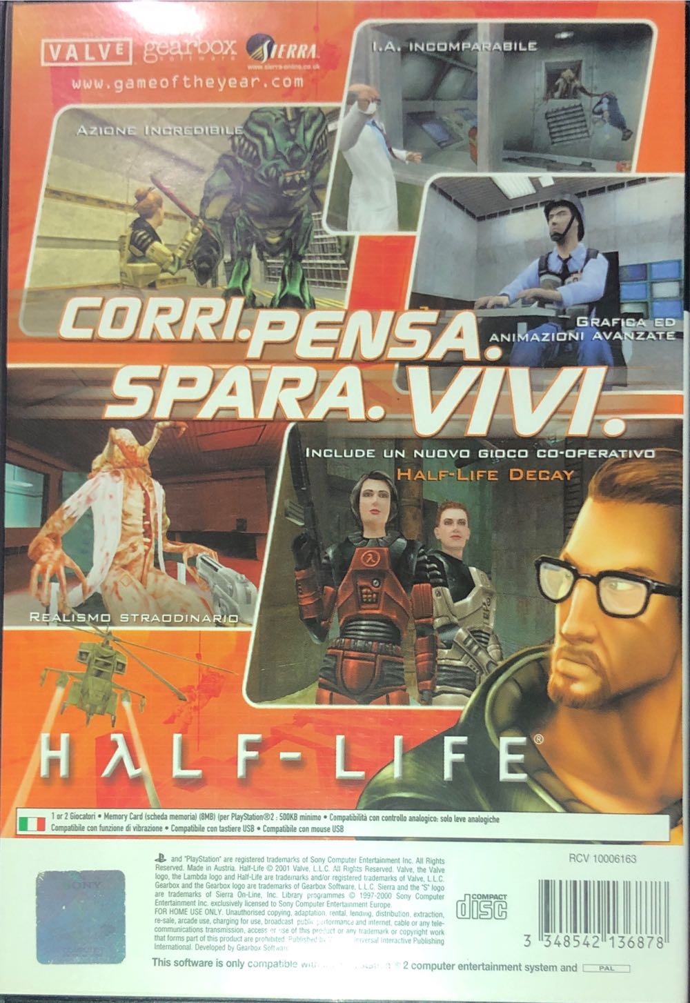 Half-Life - Sony PlayStation 2 (PS2) (Sierra on Line - 1-2) video game collectible [Barcode 3348542136878] - Main Image 2