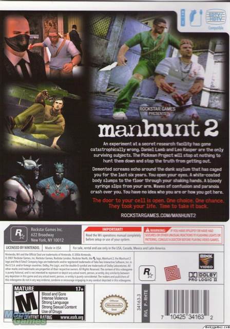 Manhunt 2 - Nintendo Wii (Rockstar Games - 1) video game collectible [Barcode 710425341632] - Main Image 2