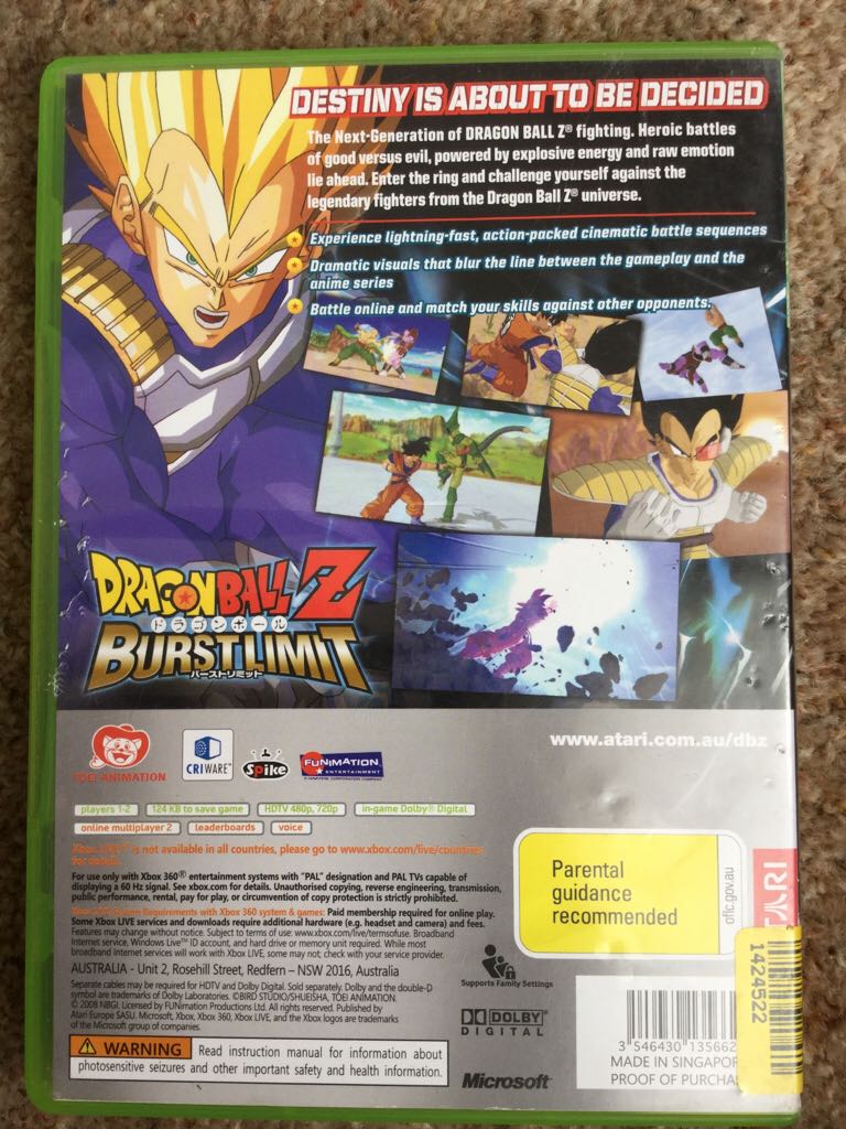 Dragonball Z: Burst Limit - Microsoft Xbox 360 video game collectible - Main Image 2