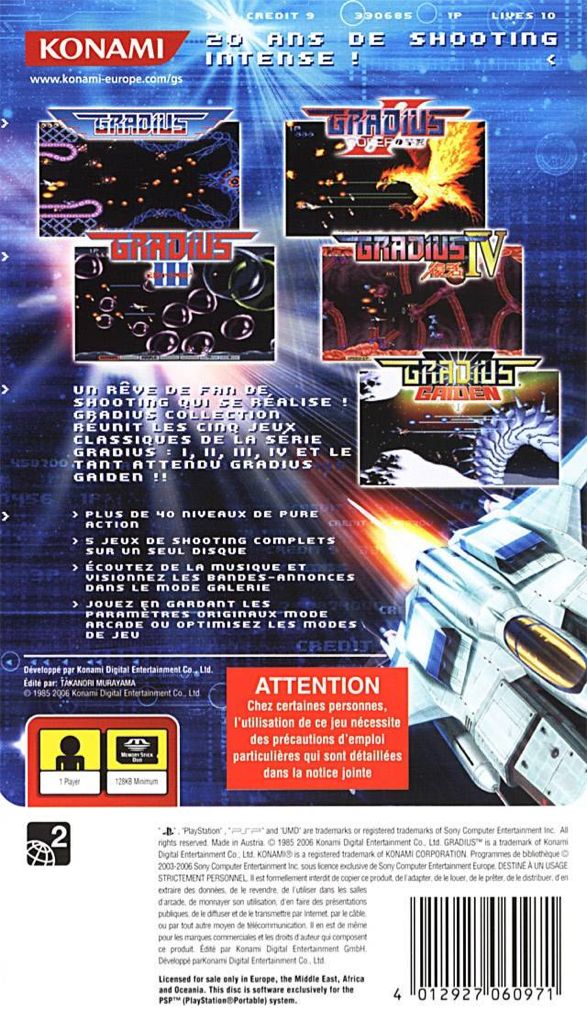 Gradius Collection - Sony PlayStation Portable (PSP) (Konami - 1) video game collectible [Barcode 4012927060957] - Main Image 2