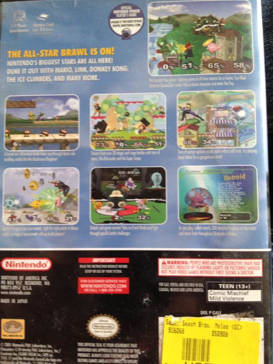 Super Smash Bros. Melee - Nintendo GameCube (Nintendo - 1-4) video game collectible [Barcode 045496960070] - Main Image 2