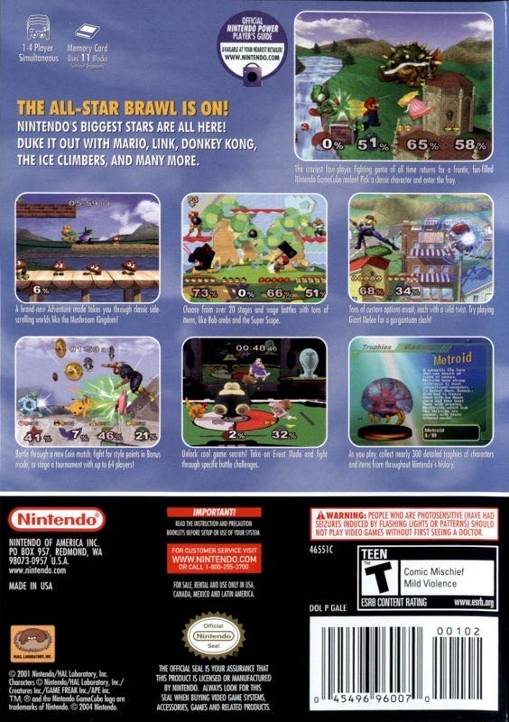 Super Smash Bros. Melee - Nintendo GameCube (Nintendo - 1-4) video game collectible [Barcode 141496260148] - Main Image 2