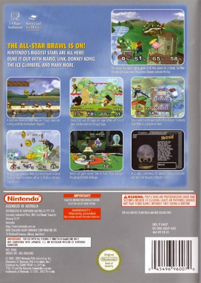 Super Smash Bros. Melee - Nintendo GameCube (Nintendo - 1-4) video game collectible - Main Image 2