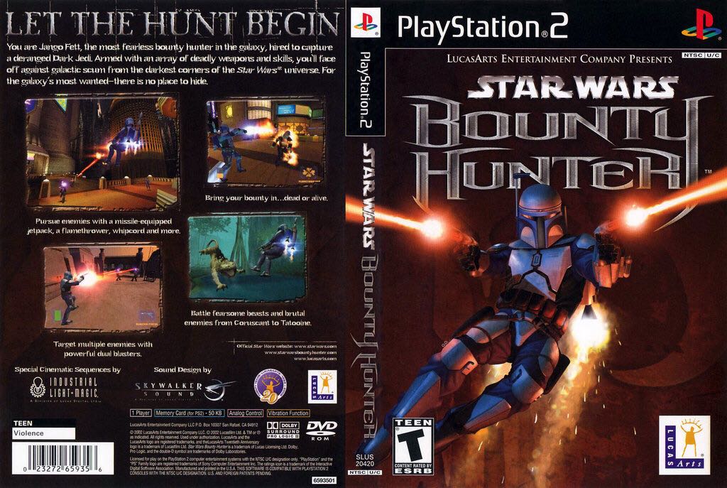 Star Wars: Bounty Hunter - Sony PlayStation 2 (PS2) (LucasArts - 1) video game collectible [Barcode 023272659356] - Main Image 2