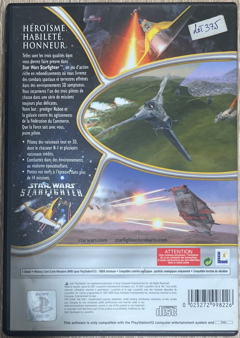 PS2 / Star Wars Starfighter - Sony PlayStation 2 (PS2) (1) video game collectible [Barcode 023272998226] - Main Image 2