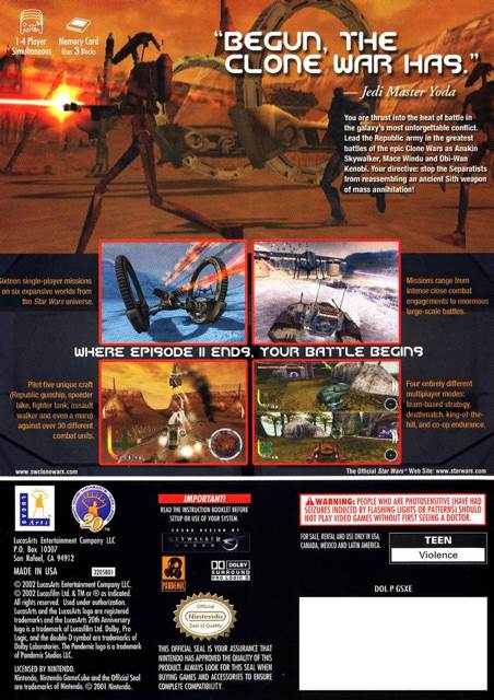 Star Wars: Clone Wars - Nintendo GameCube (LucasArts - 1) video game collectible [Barcode 023272320584] - Main Image 2