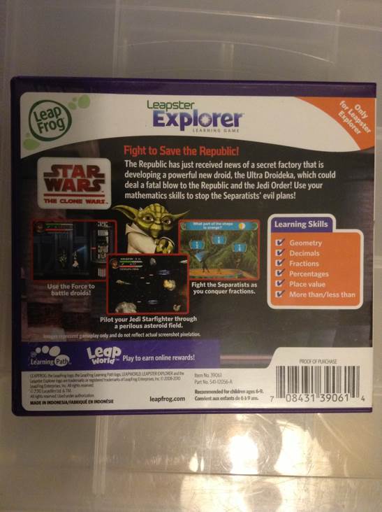 Star Wars: The Clone Wars - Leapster (Leap Frog - 1) video game collectible [Barcode 708431390614] - Main Image 2