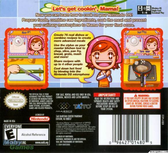 Cooking Mama - PC (Majesco Entertainment - 1-4) video game collectible [Barcode 096427014805] - Main Image 2