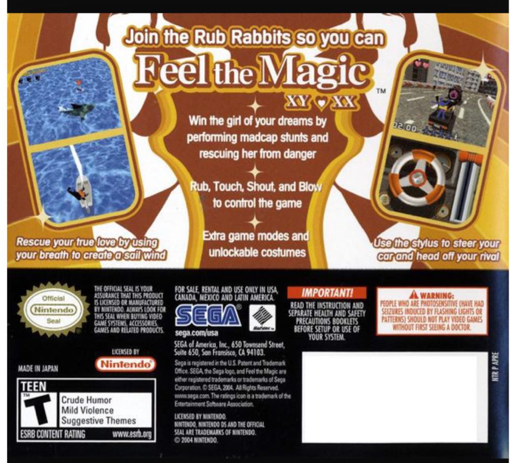 Feel the Magic: XY/XX - PC (Sega - 1) video game collectible [Barcode 010086670004] - Main Image 2