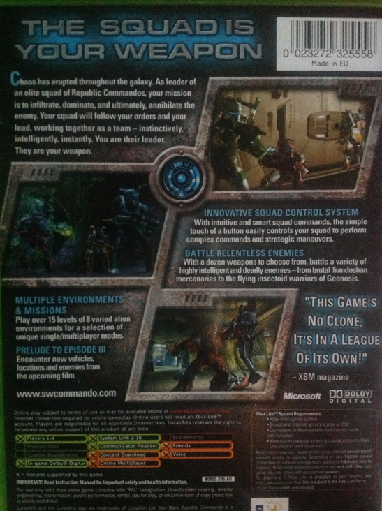 Star Wars Republic Commando - Microsoft Xbox Live (Own Digital - 1-4) video game collectible [Barcode 0023272325558] - Main Image 2