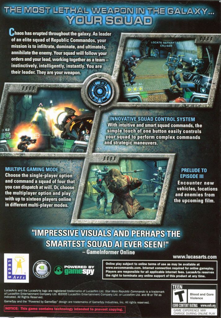 Star Wars: Republic Commando - PC (LucasArts - 1-8) video game collectible - Main Image 2
