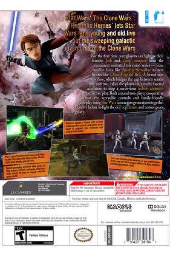 Star Wars: The Clone Wars - Republic Heroes - Nintendo Wii video game collectible - Main Image 2