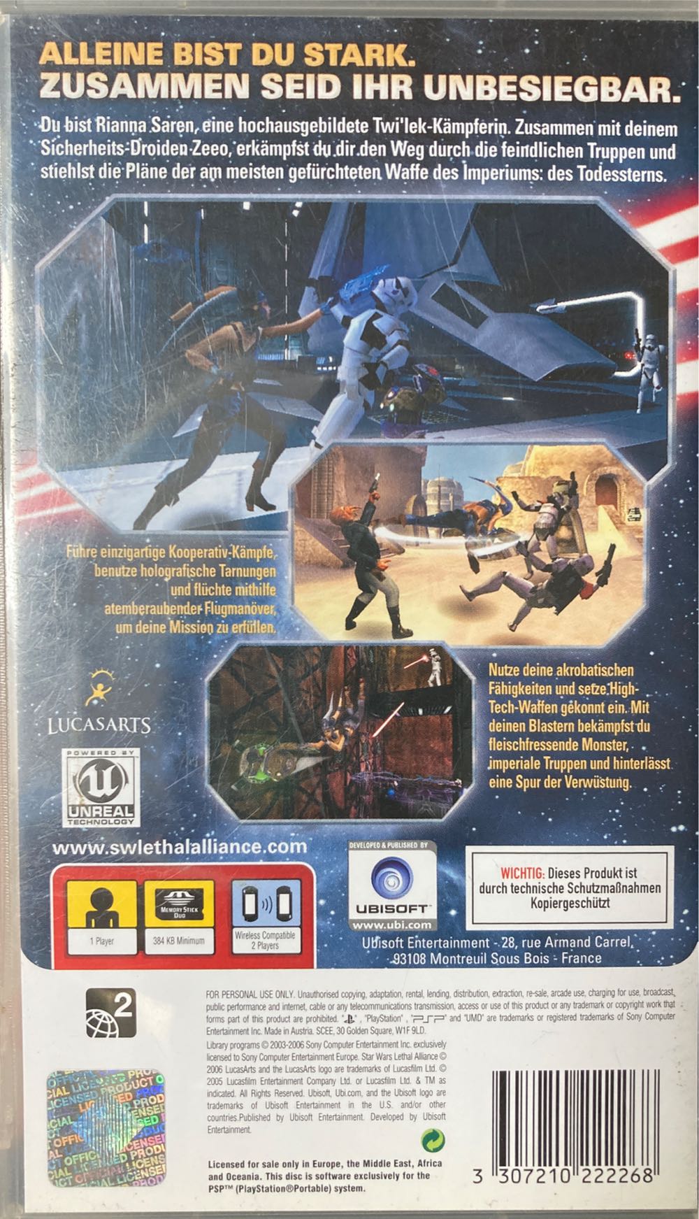 Star Wars Lethal Alliance - Sony PlayStation Portable (PSP) video game collectible [Barcode 3307210222268] - Main Image 2