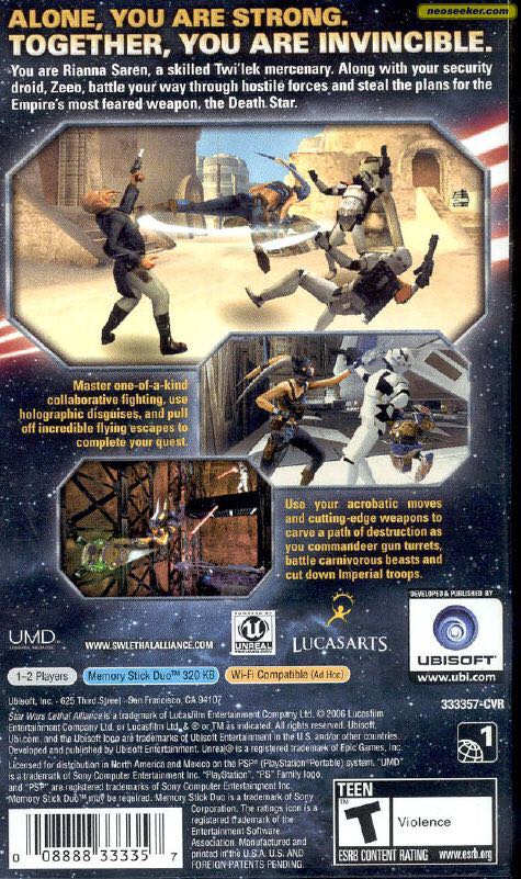 Star Wars: Lethal Alliance - Sony PlayStation Portable (PSP) (Ubisoft - 1) video game collectible [Barcode 3307210222275] - Main Image 2