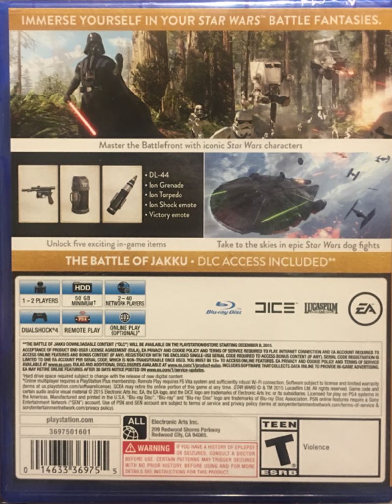 Star Wars Battlefront Deluxe Edition - Sony PlayStation 4 (PS4) (Dice - 2) video game collectible [Barcode 014633369755] - Main Image 2