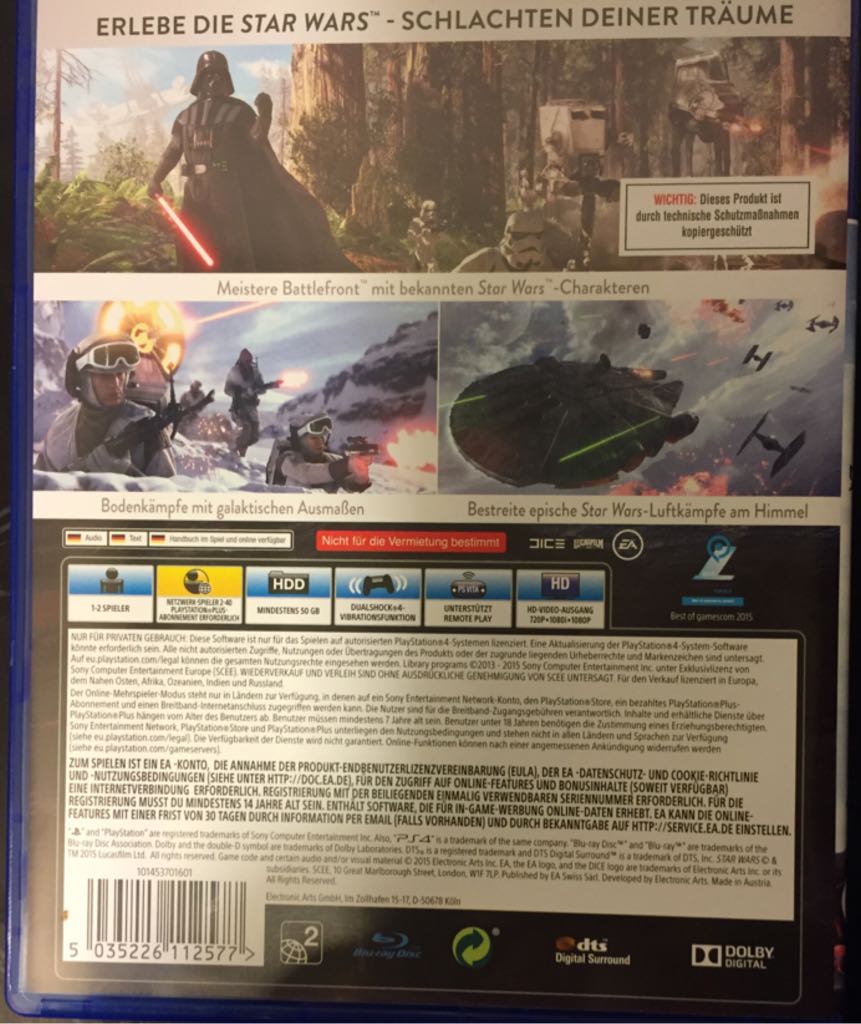 Star Wars: Battlefront - Sony PlayStation 4 (PS4) (Electronic Arts Inc - 1-40) video game collectible [Barcode 5035226112577] - Main Image 2