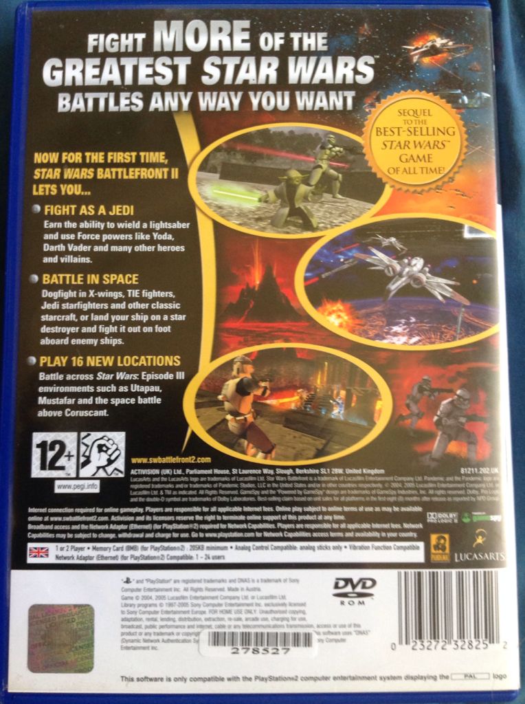 Star Wars: Battlefront II - Sony PlayStation 2 (PS2) (LucasArts - 1) video game collectible [Barcode 023272328252] - Main Image 2