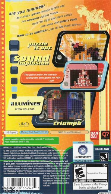 Lumines - Sony PlayStation Portable (PSP) (Ubisoft/Bandai - 2) video game collectible [Barcode 3307210194718] - Main Image 2