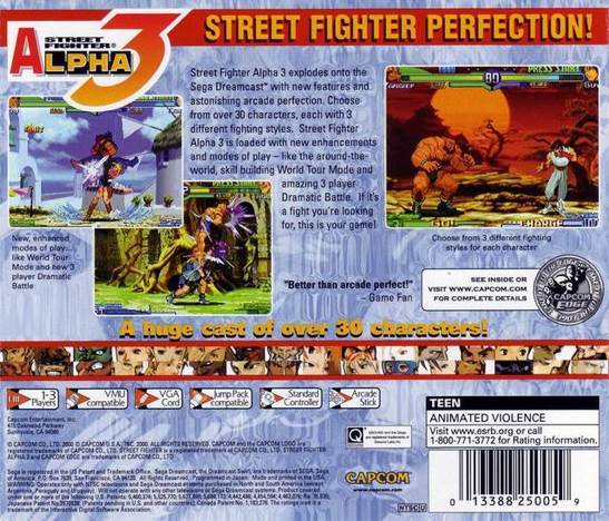 Street Fighter Alpha 3 - Sega Dreamcast (Capcom - 2) video game collectible [Barcode 013388250059] - Main Image 2