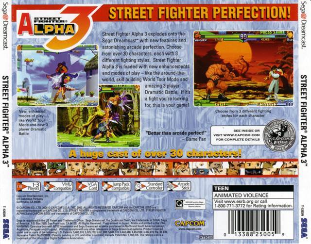 Street Fighter Alpha 3 - Sega Dreamcast (Capcom - 2) video game collectible [Barcode 013388280063] - Main Image 2