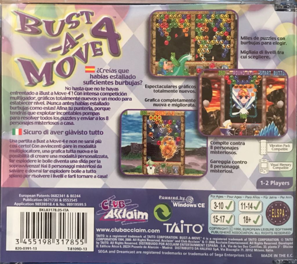 Bust-a-Move 4 - Sega Dreamcast (Taito Corporation - 1-2) video game collectible [Barcode 3455198317855] - Main Image 2