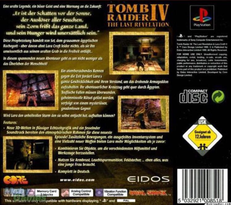 Tomb Raider: The Last Revelation - Sony PlayStation (Eidos Interactive) video game collectible - Main Image 2