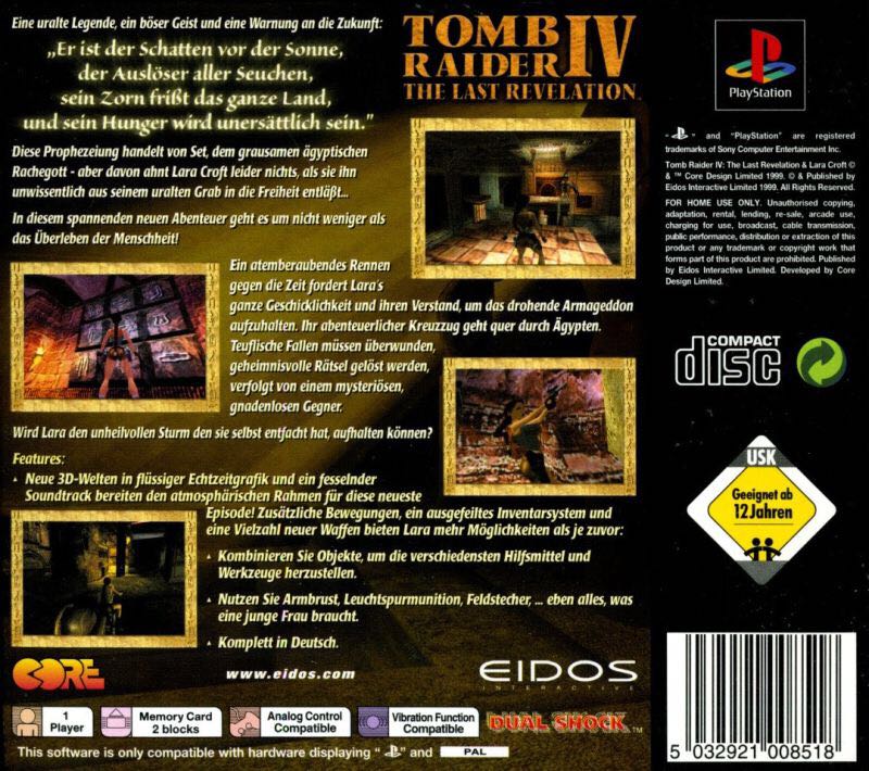 Tomb Raider: The Last Revelation - Sony PlayStation Network (PSN) (Eidos Interactive - 1) video game collectible - Main Image 2