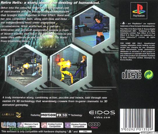 Fear Effect 2: Retro Helix - Sony PlayStation (Eidos Interactive - 1) video game collectible [Barcode 788687307239] - Main Image 2