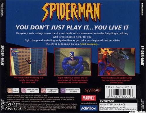 Spider-Man - Sony PlayStation (Activision - 1) video game collectible [Barcode 047875122246] - Main Image 2