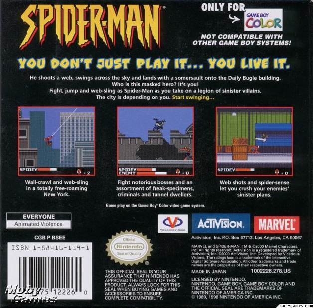 Spider-Man - Nintendo Game Boy (Activision - 1) video game collectible [Barcode 047875122260] - Main Image 2