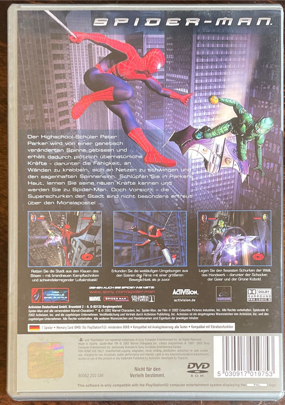 Spider-Man - Sony PlayStation 2 (PS2) video game collectible [Barcode 5030917019753] - Main Image 2