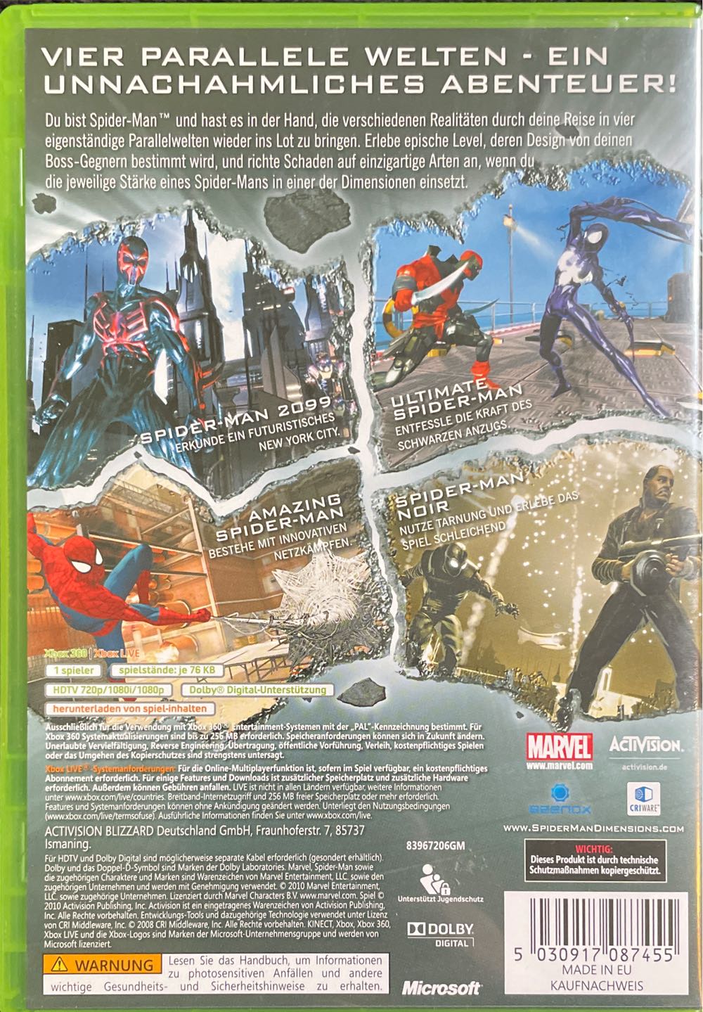 Spider-Man - Microsoft Xbox 360 video game collectible [Barcode 5030917087455] - Main Image 2