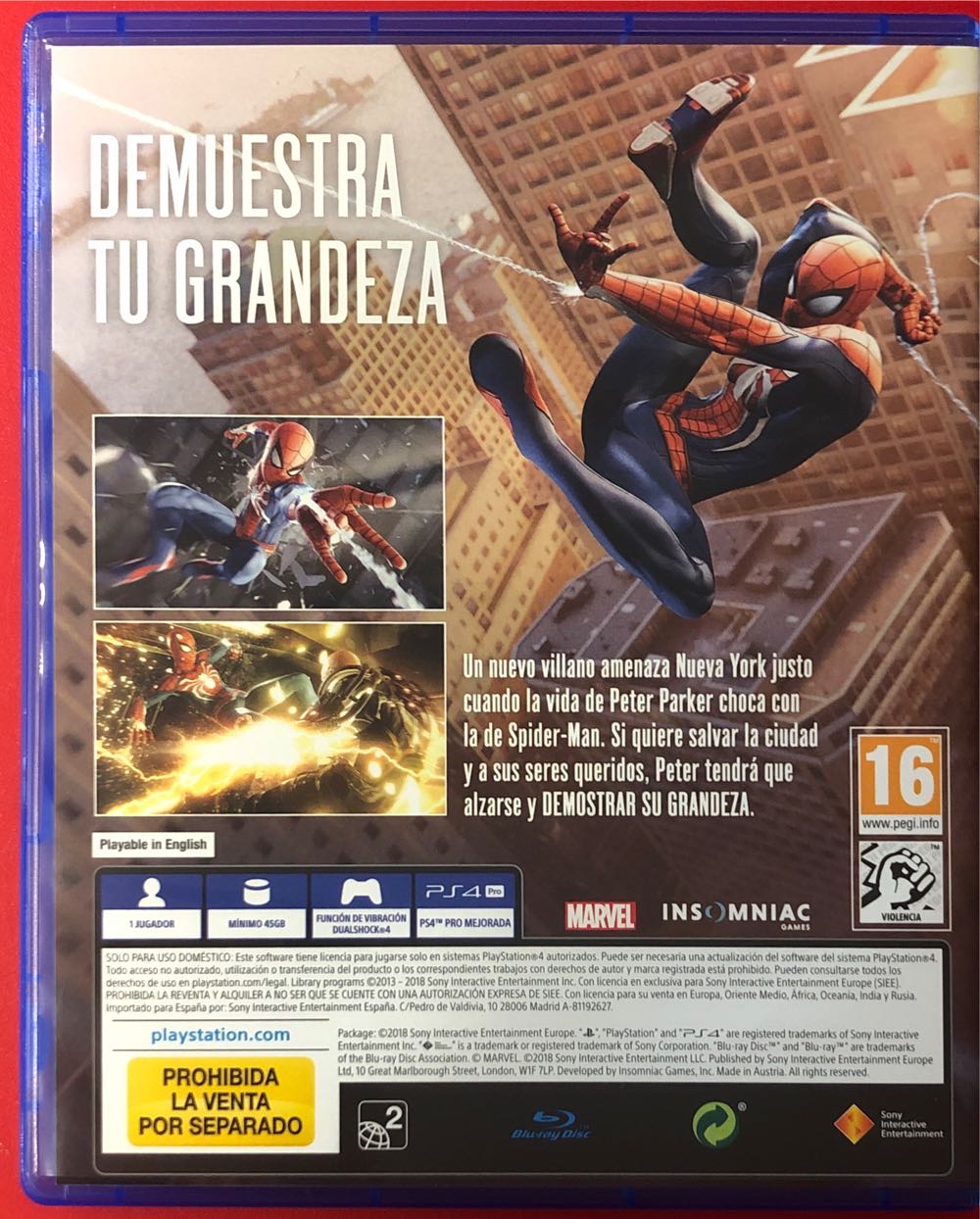 Spider-Man - Sony PlayStation 4 (PS4) (Sony Computer Entertainmet - 1) video game collectible - Main Image 2
