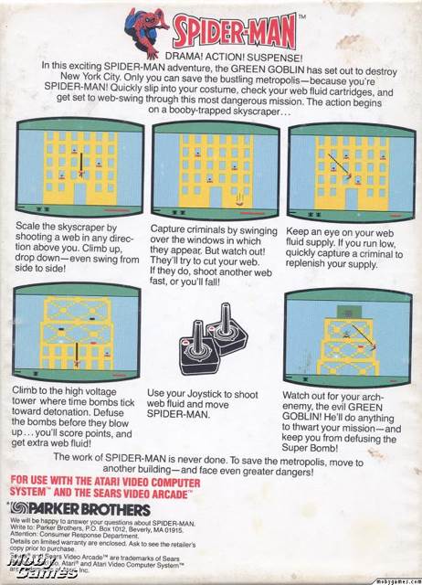 Spider-Man - Atari 2600 (Parker Brothers) video game collectible - Main Image 2