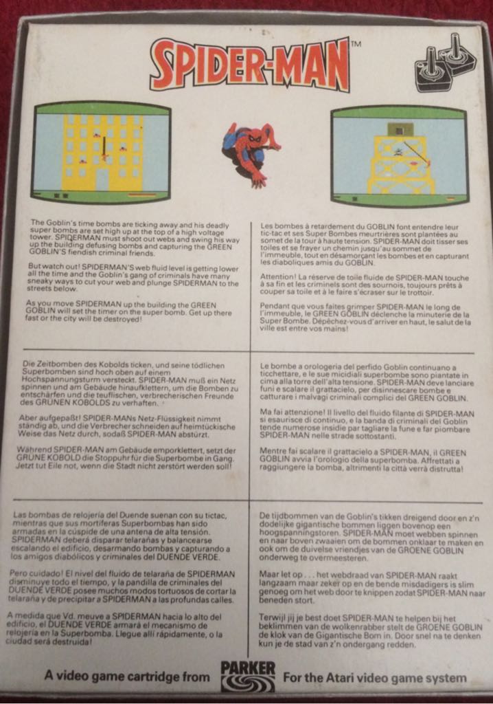 Spider-Man - Atari 2600 (Parker  Brothers) video game collectible - Main Image 2
