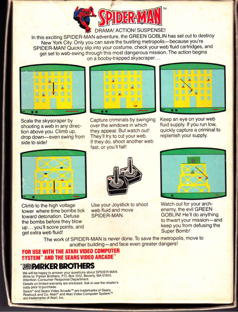 Spider-Man (Atari) - Atari 2600 video game collectible - Main Image 2