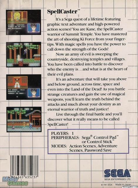 SpellCaster - Sega Master System (Sega - 1) video game collectible [Barcode 010086090031] - Main Image 2