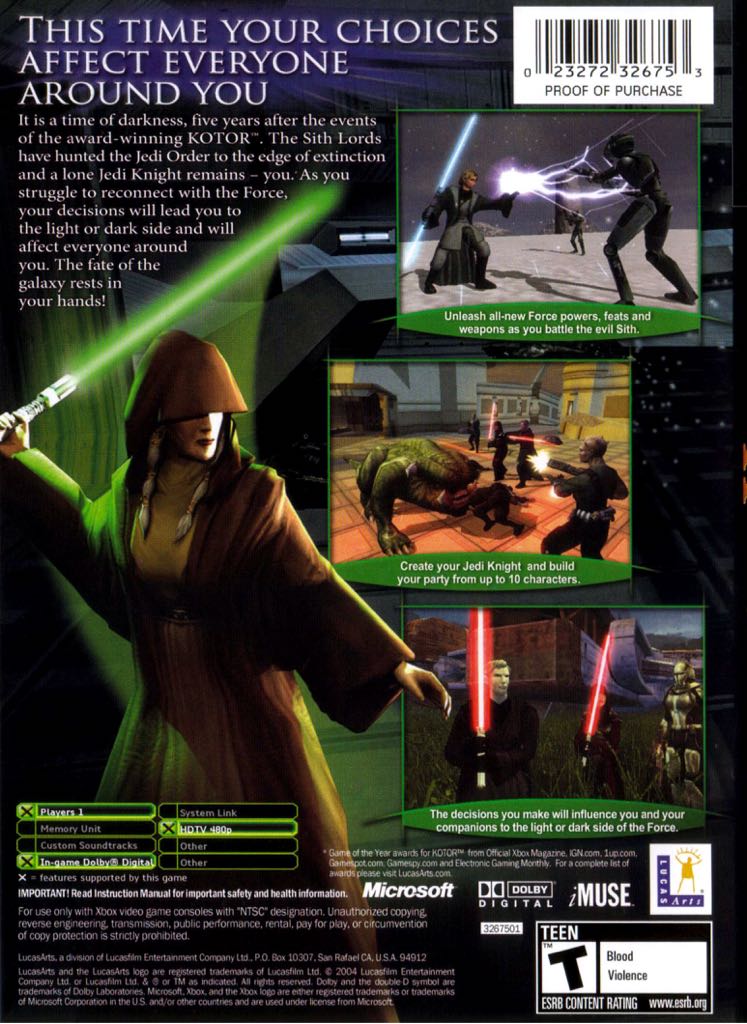 Star Wars : Knights of the Old Republic - Microsoft Xbox (Lucas Arts - 1) video game collectible [Barcode 023272997168] - Main Image 2