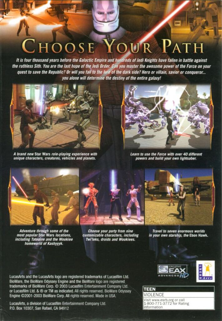 Star Wars: Knights of the Old Republic - Microsoft Windows (LucasArts - 1) video game collectible - Main Image 2
