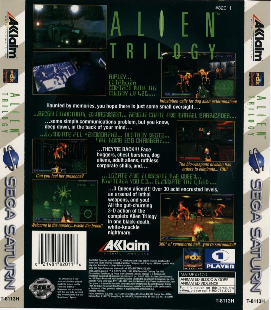 Alien Trilogy - Sega Saturn (Fox Interactive) video game collectible - Main Image 2