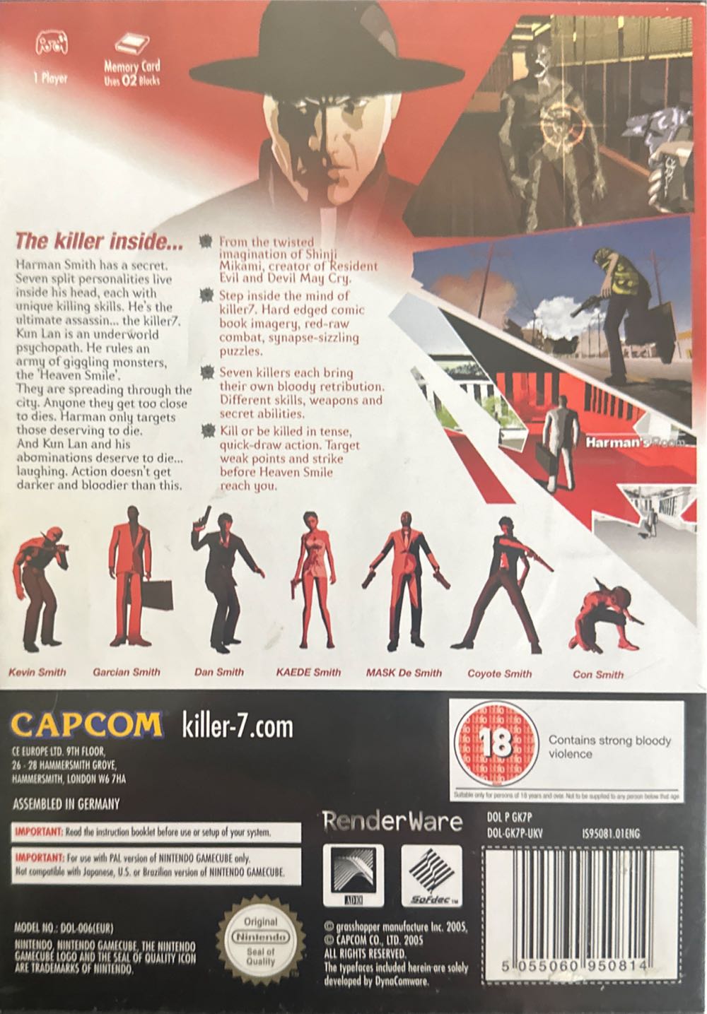Killer 7 - Nintendo GameCube (Capcom) video game collectible [Barcode 041200008410] - Main Image 2
