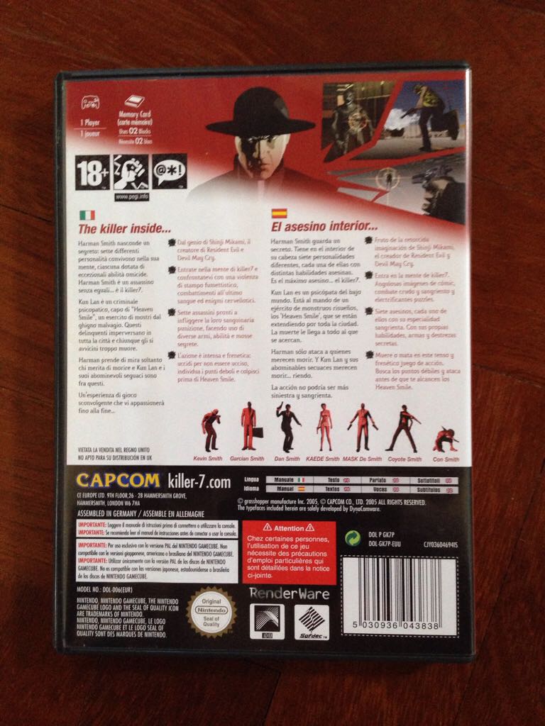 Killer 7 - Nintendo GameCube (Capcom) video game collectible [Barcode 5030936043838] - Main Image 2