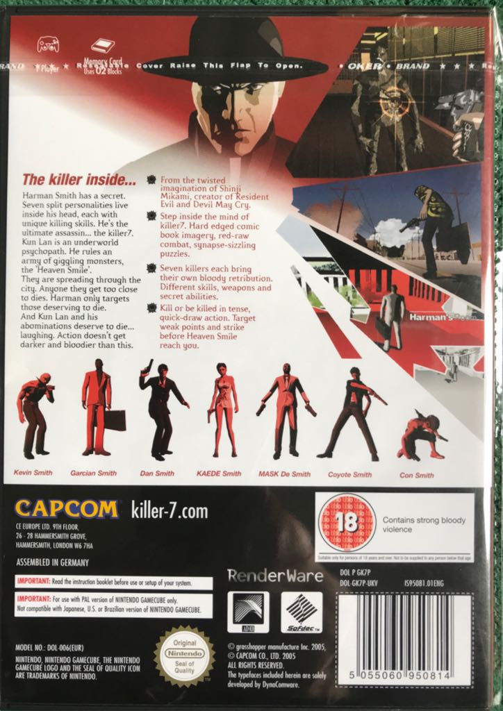 Killer 7 - Nintendo GameCube (1) video game collectible [Barcode 5055060950814] - Main Image 2