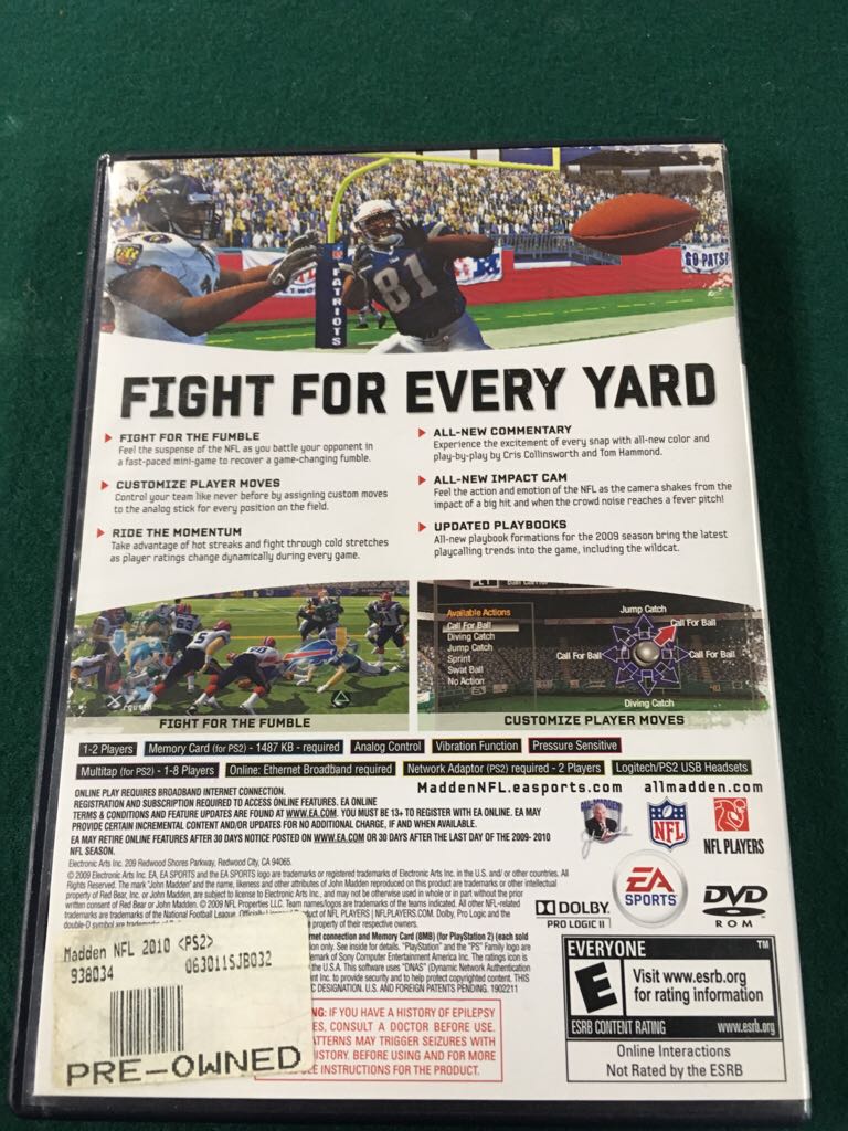 Madden NFL 10 - Sony PlayStation 2 (PS2) video game collectible - Main Image 2