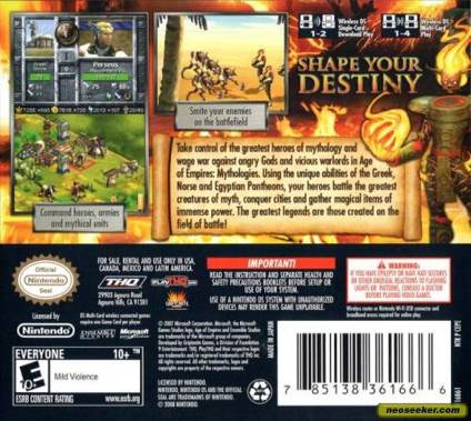 Age of Empires: Mythologies - Nintendo DS (THQ - 4) video game collectible [Barcode 785138361666] - Main Image 2