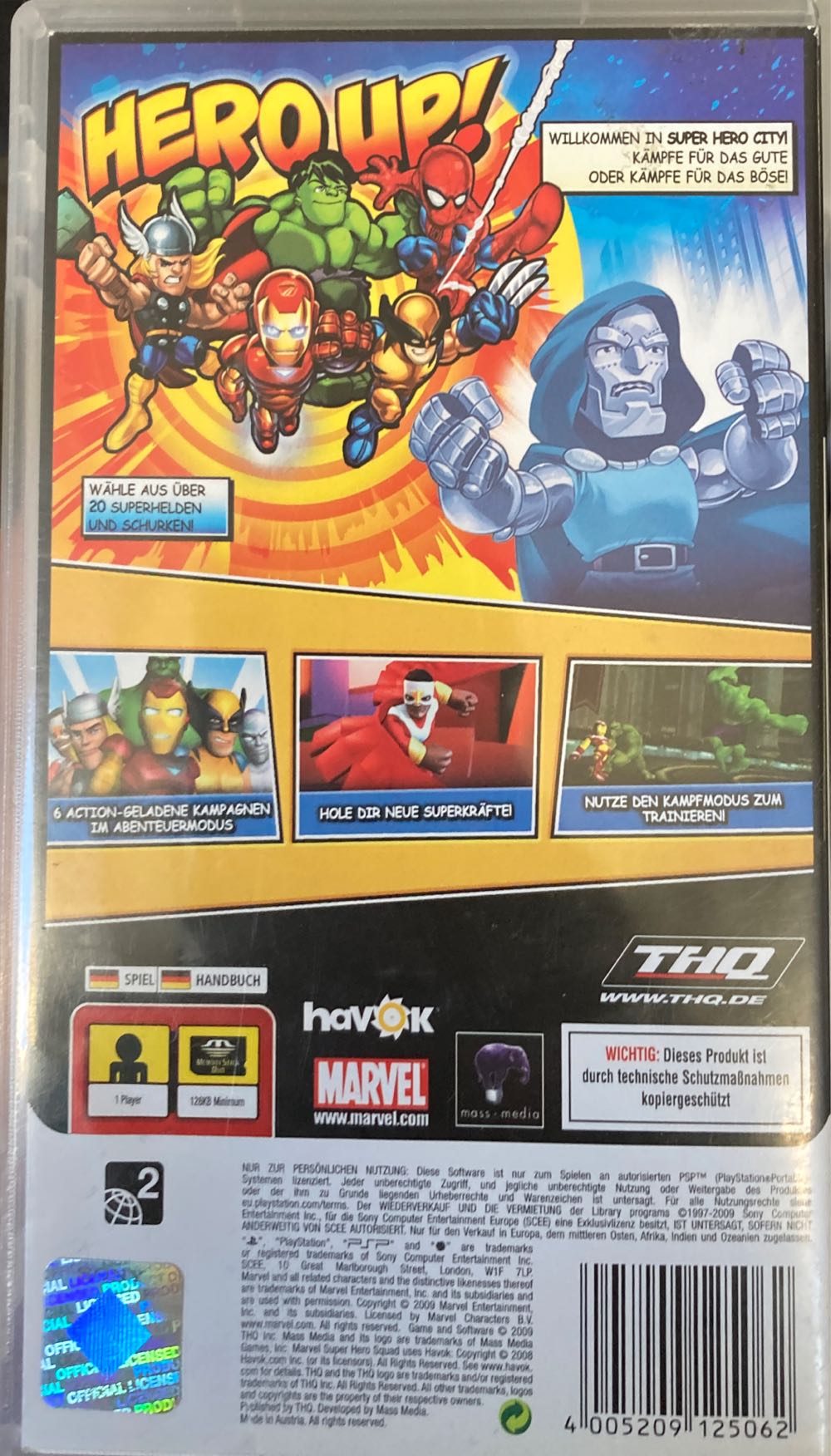 Marvel Super Hero Squad - Sony PlayStation Portable (PSP) (THQ) video game collectible [Barcode 4005209125062] - Main Image 2