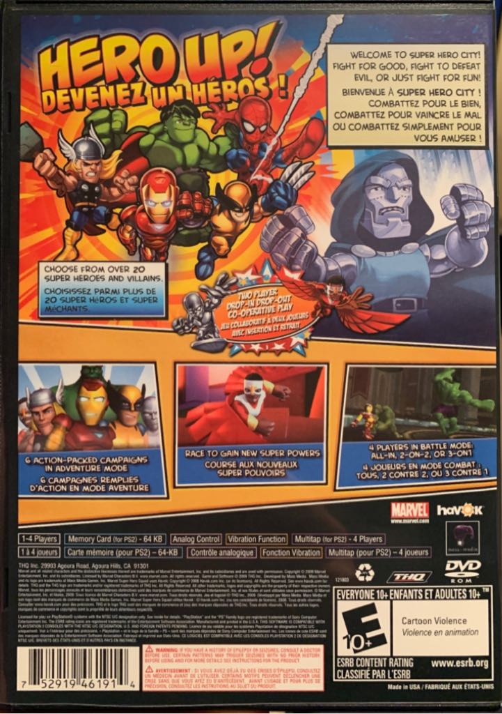 Marvel Super Hero Squad - Sony PlayStation 2 (PS2) (THQ - 1-2) video game collectible [Barcode 752919461914] - Main Image 2