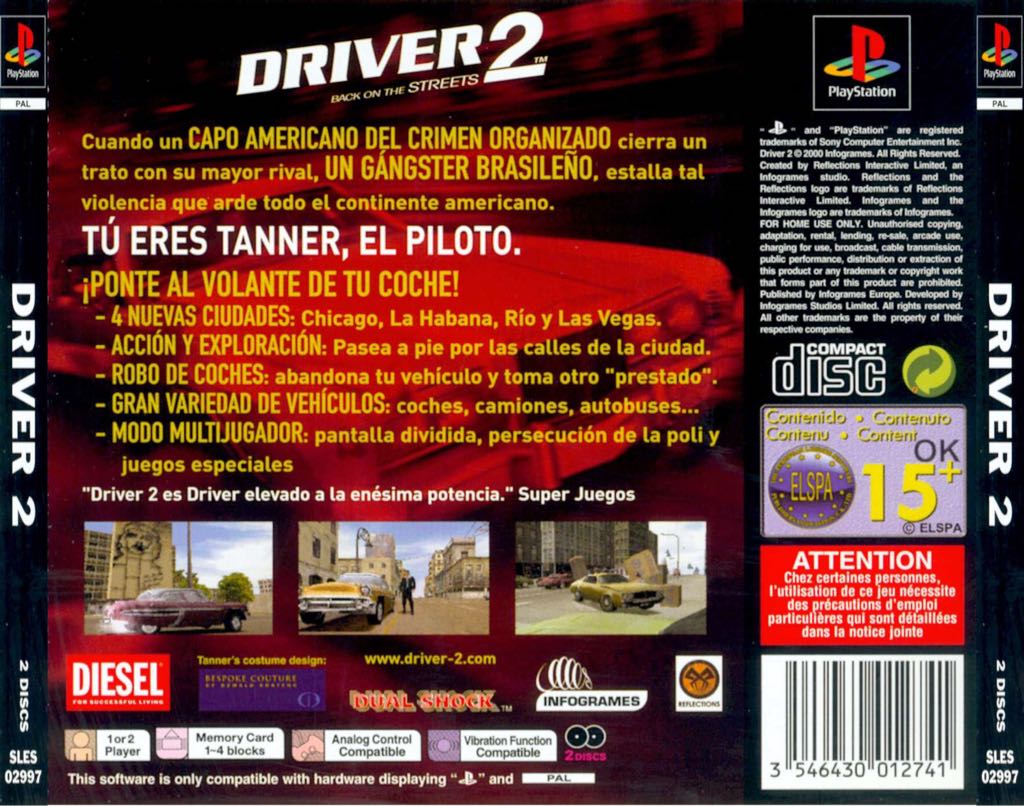 Driver 2 - Sony PlayStation (Infogrames, GT Interactive - 1 or 2) video game collectible - Main Image 2